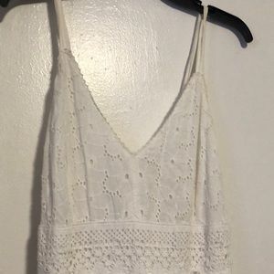 A white beautiful sheer dress long ankle length.